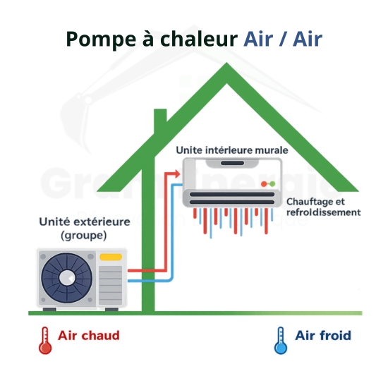 Pompe à chaleur air/air : chauffage et climatisation réversible, unités intérieures