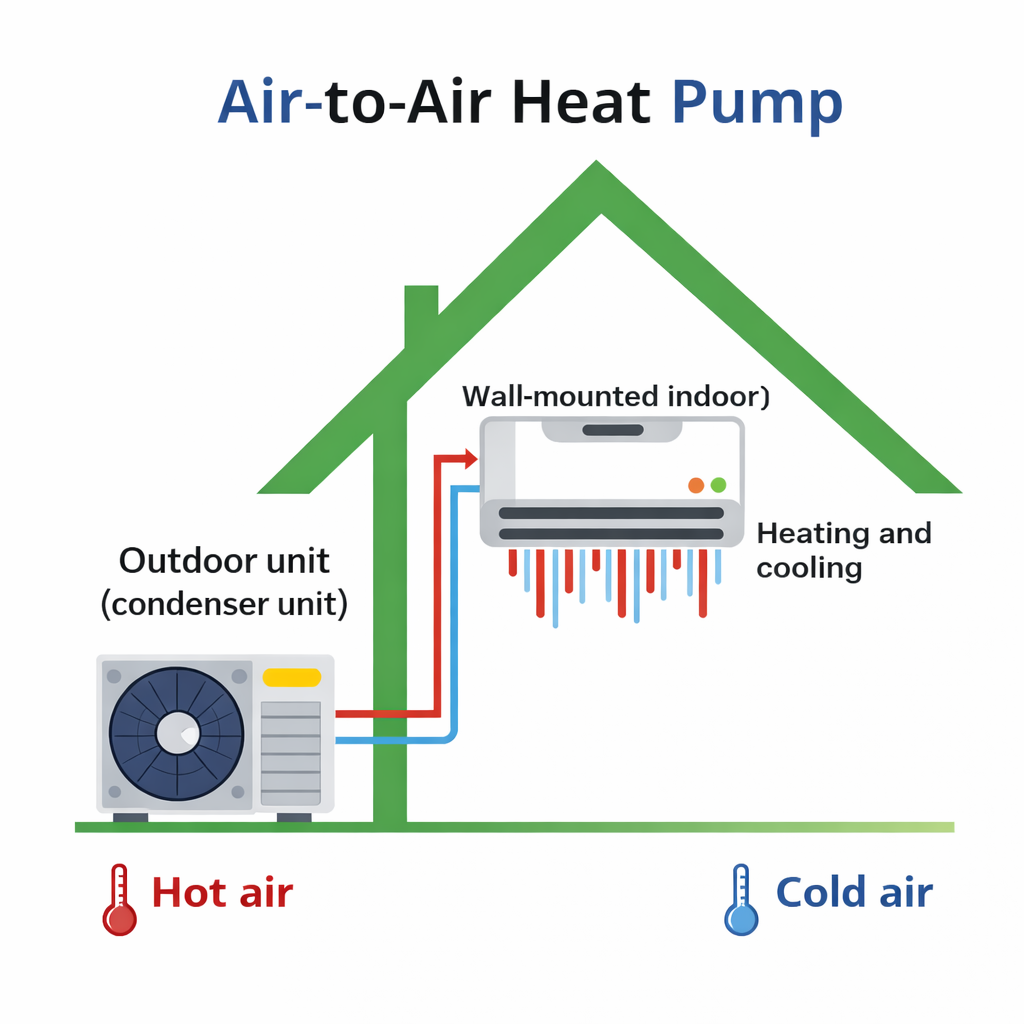 Air-to-air heat pump: indoor units for heating and reversible cooling